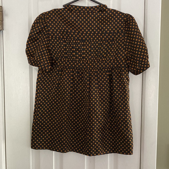 FRENCH CONNECTION POLKA DOT SILK/COTTON BLOUSE SIZE 4 - Picture 5 of 6